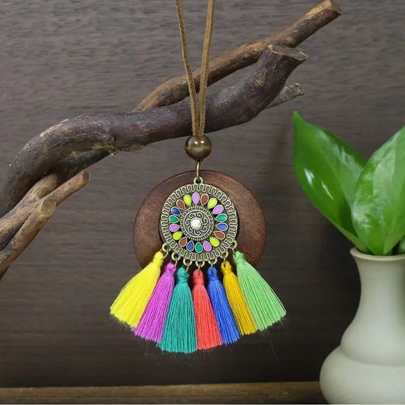 932 ❤️ 3 Pc Bohemian Ethnic Tassel Necklace Earring Jewelry Boho Set - Picture 5 of 8